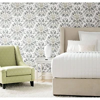 RoomMates Gray & Taupe Gray Cat Coquillette Tropical Peel & Stick Wallpaper