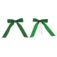 6" Green & Black Striped Bows, 6ct. by Celebrate It™