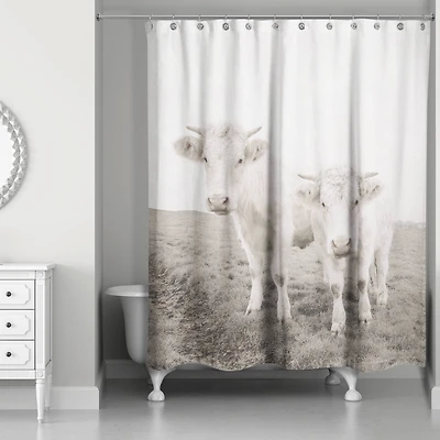 Whitewashed Cow Photograph 71" x 74" Shower Curtain