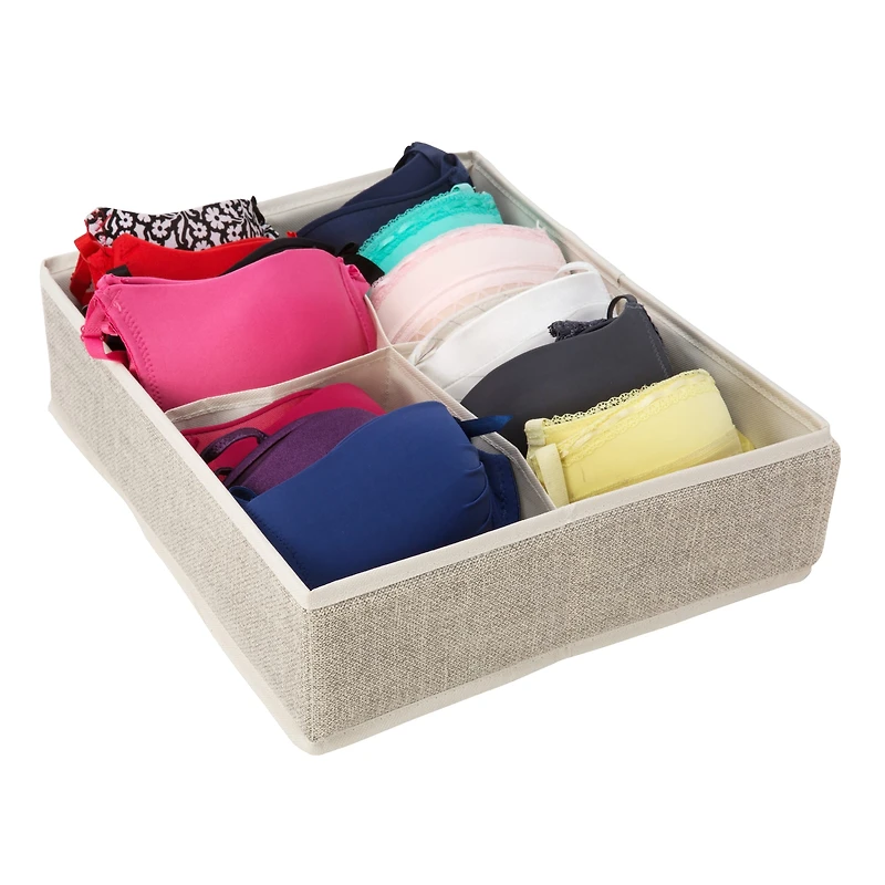 Simplify Cream -Compartment Drawer Organizer