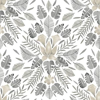 RoomMates Gray & Taupe Gray Cat Coquillette Tropical Peel & Stick Wallpaper