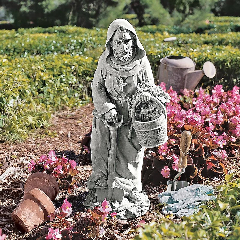 Design Toscano® 24.5" Large St. Fiacre, the Gardener's Patron Saint Statue