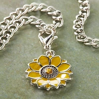 Charmalong™ Yellow & Rhodium Sunflower Charm by Bead Landing™ 