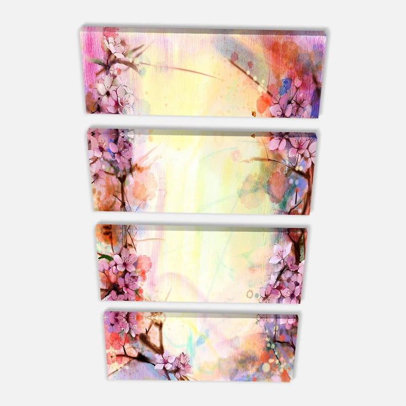 Designart - Pink Sakura on Blurred Background