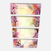 Designart - Pink Sakura on Blurred Background