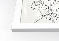Pencil Florals Wall Print in White Frame