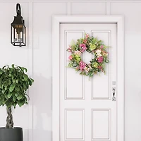 26" Artificial Hydrangea & Dogwood Floral Spring Wreath