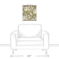 Yellow Floral Teak Hanging Canvas 