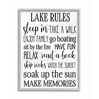Stupell Industries Lake Rules Wall Art in Gray Frame