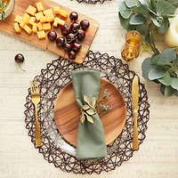 DII® Eggplant Woven Paper Round Placemat (Set of 6)