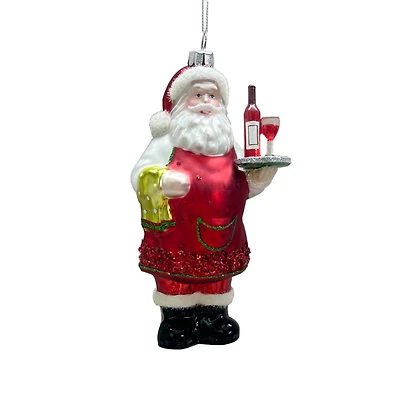 6.25" Santa Waiter Glass Ornament by Ashland®