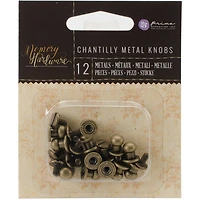 Prima® Memory Hardware Metal Knobs Embellishments, 12ct.