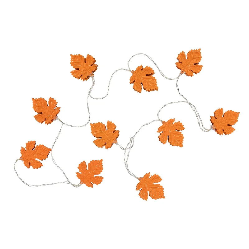 5.5ft. Orange 10ct. LED Fall Harvest Maple Leaf Fairy Lights