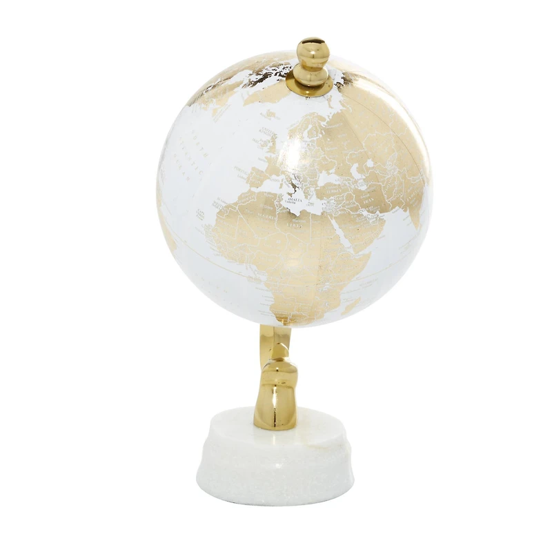 11" Gold Marble Coastal Globe