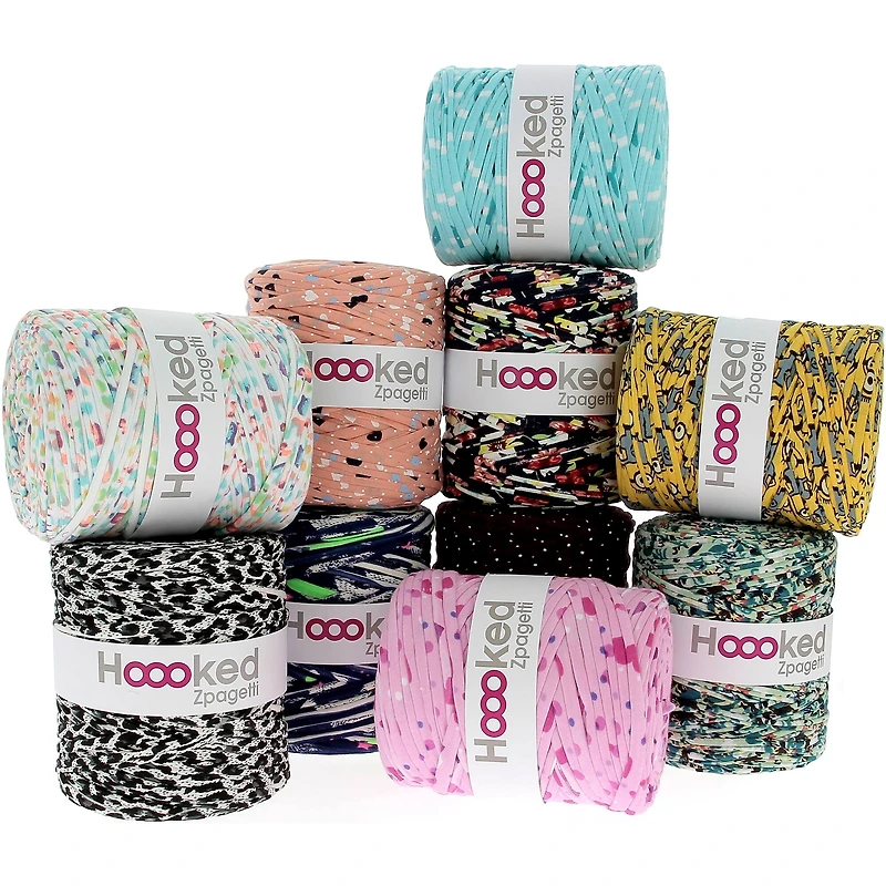 10 Pack: Hoooked Zpagetti Printmix Yarn Set