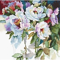 Luca-s White Roses Counted Cross Stitch Kit