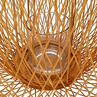 Hello Honey® 20" Decorative Bamboo Hand-Woven Lantern Candle Holder