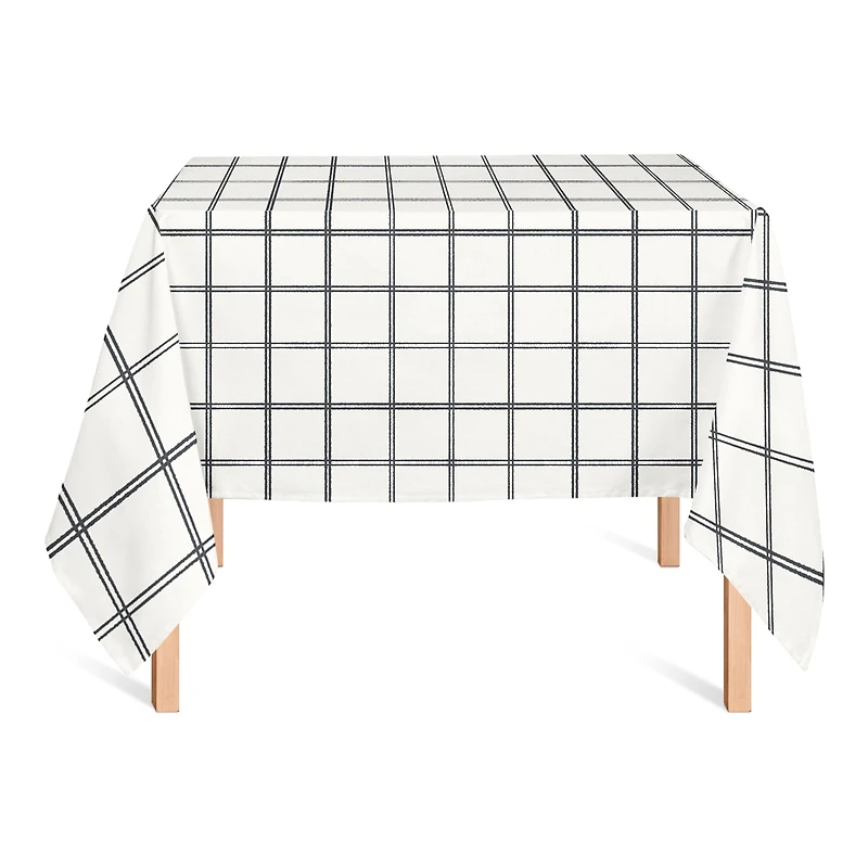 Gray On Cream Grid 58x58 Tablecloth