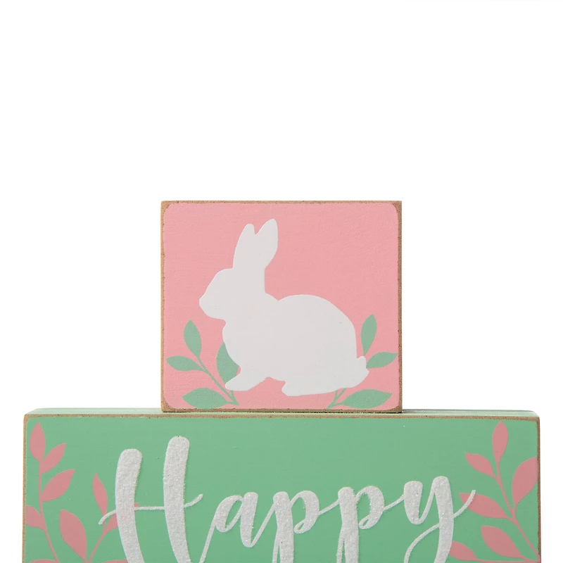 Glitzhome® 9.5" Wooden Easter Block Table Décor
