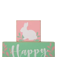 Glitzhome® 9.5" Wooden Easter Block Table Décor