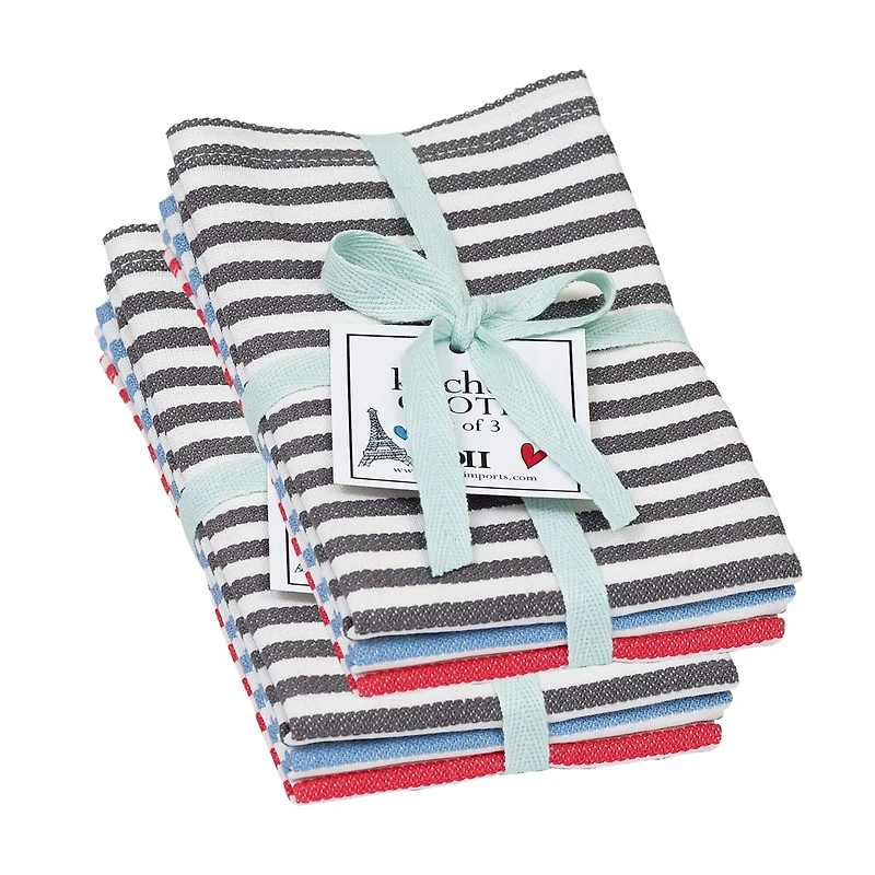 DII® I Love Paris Striped Heavyweight Dishcloths, 6ct.