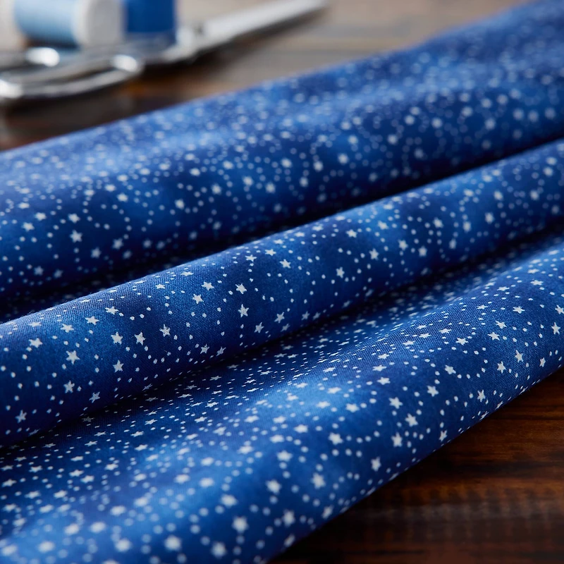 Fabric Traditions Navy Swirling Stars Cotton Fabric