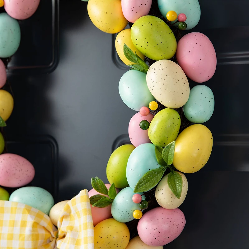 Glitzhome® 18" Easter Egg Shaped Eggs Wreath
