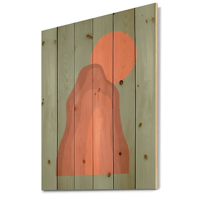 Designart - Pink Sunset Mountain Landscape