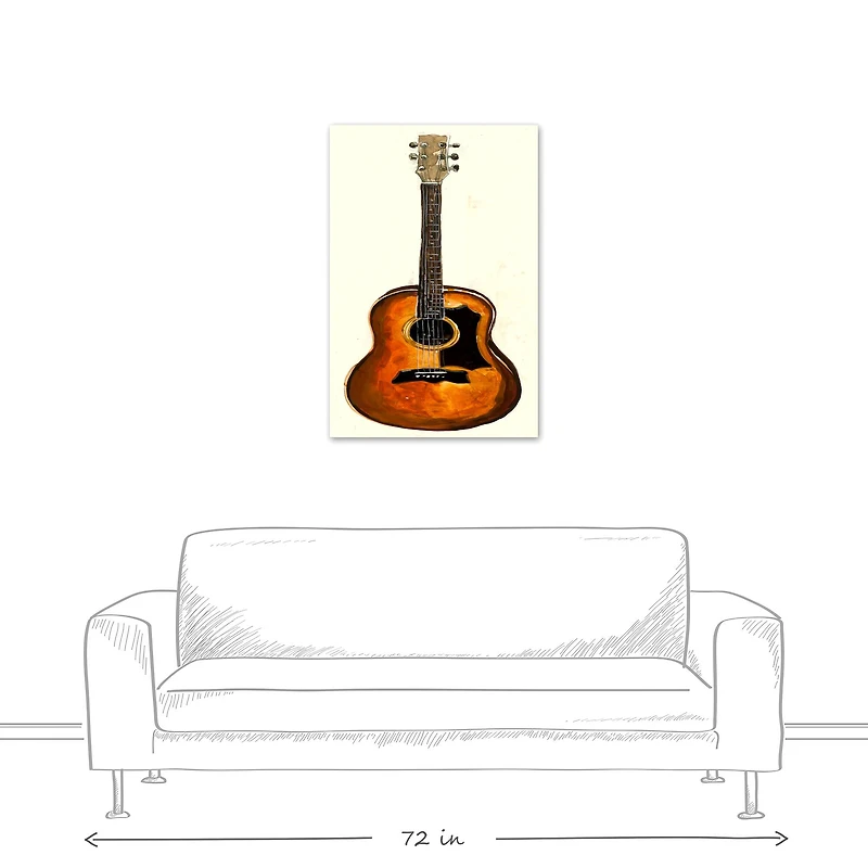 Traditional Guitar 24" x 36" Canvas Wall Art