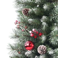 4.5ft. Pre-Lit Frosted Ithica Pine Artificial Potted Christmas Tree, Soft White C3 LED Lights