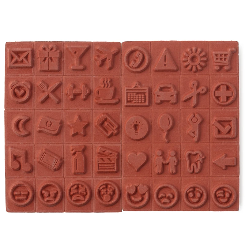 Icon & Emoji Wood Stamp Set by Recollections™