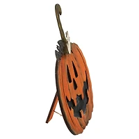 13" Jack-O-Lantern with Ghost & Bat Halloween Decoration