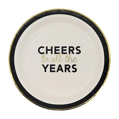 12 Packs: 8 ct. (96 total) 9" Cheers to all the Years Dinner Plates by Celebrate It™
