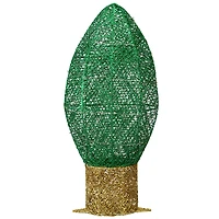 20" Pre-Lit Green Christmas Light Bulb Decoration