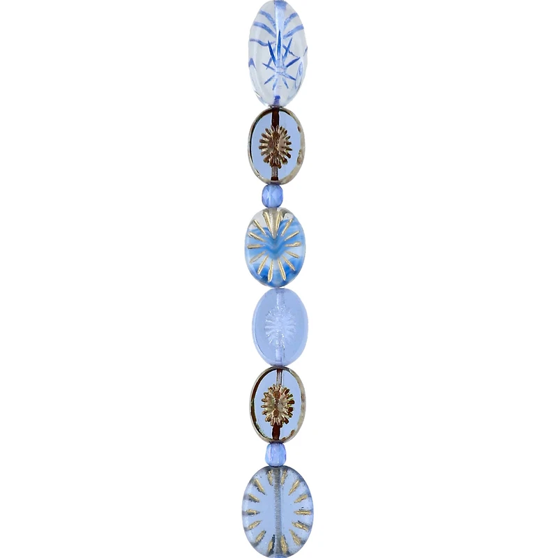 Beam Blue Czech Glass Oval Bead Mix by Bead Landing™