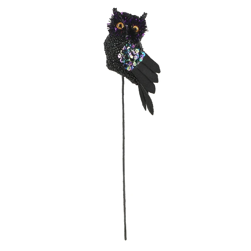 11.75" Black Iridescent Owl Pick by Ashland®