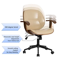 Glitzhome® 38" Leatherette Gaslift Adjustable Swivel Office Chair