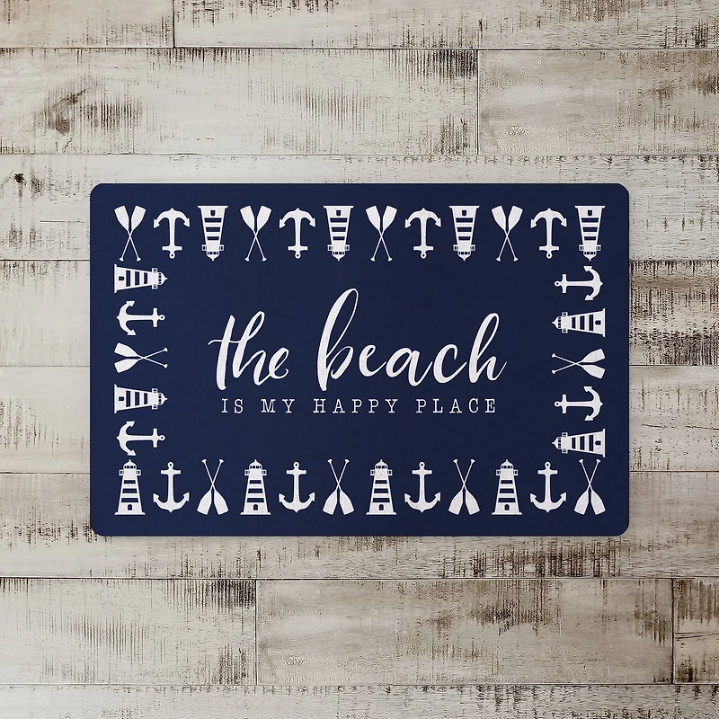 The Beach is My Happy Place Floor Mat