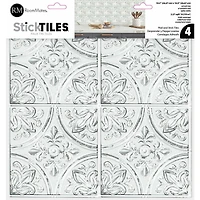 RoomMates White Tin Peel & Stick Tile Backsplash StickTiles®