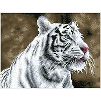 Diamond Dotz® Intermediate Tiger Blanc Pre-Framed Diamond Painting Kit