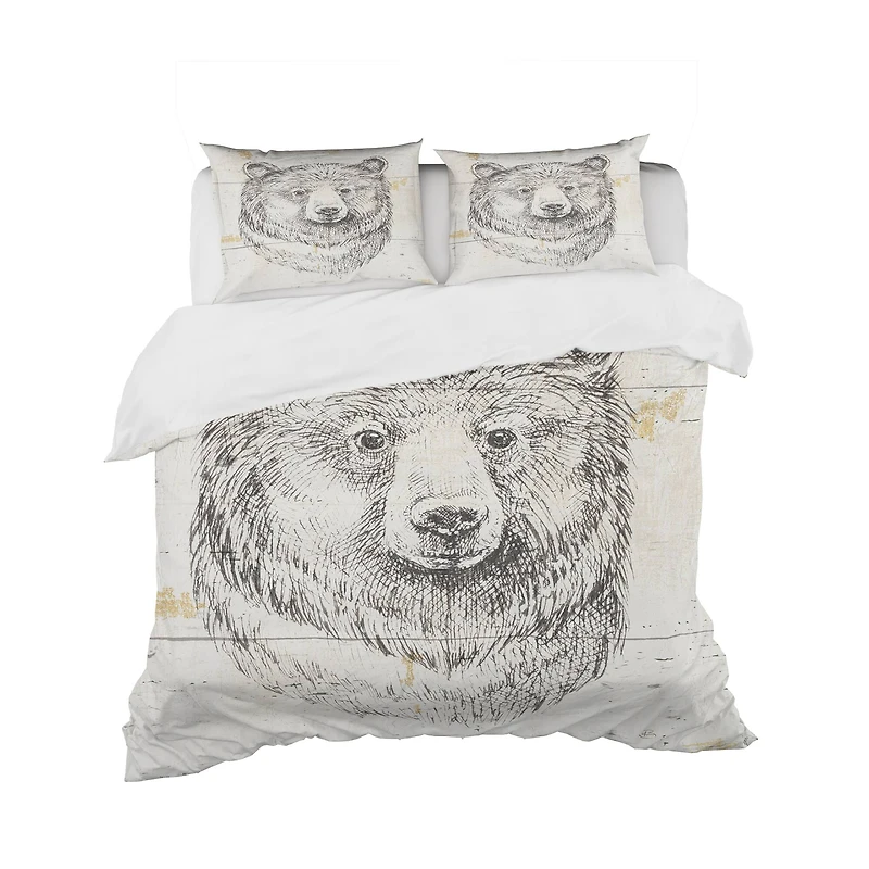 Designart 'Bear Wild and Beautiful IV' Farmhouse Bedding Set