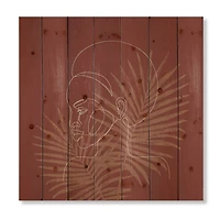 Designart - Sillhouette of Afro American Girl on Palm Leaves
