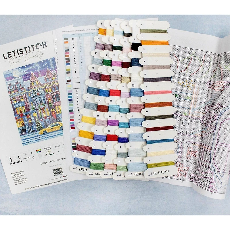 LetiStitch Winter Townhouse Counted Cross Stitch Kit