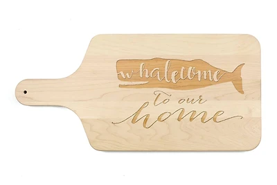 17" Whalecome To Our Home Maple Wood Paddle Cutting Board