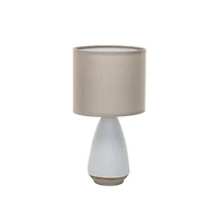 Hello Honey® 10.75" White Speckled Stoneware Table Lamp with Linen Shade