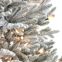 3ft. Pre-Lit Flocked Fraser Fir Artificial Christmas Tree with Warm White LED Lights