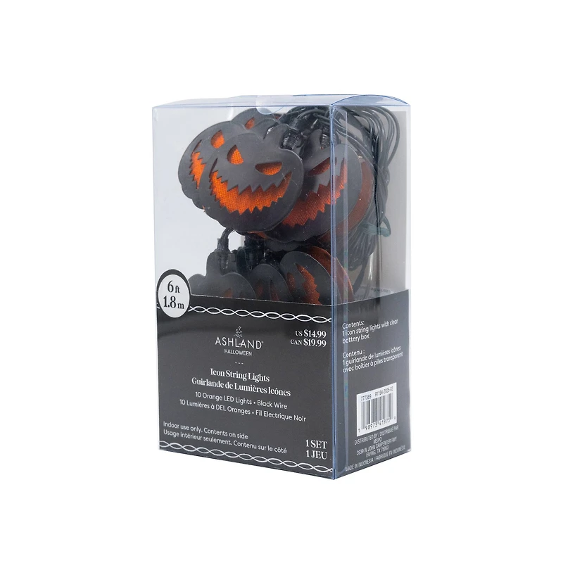 10ct. Jack-O'-Lantern LED Icon String Lights by Ashland®