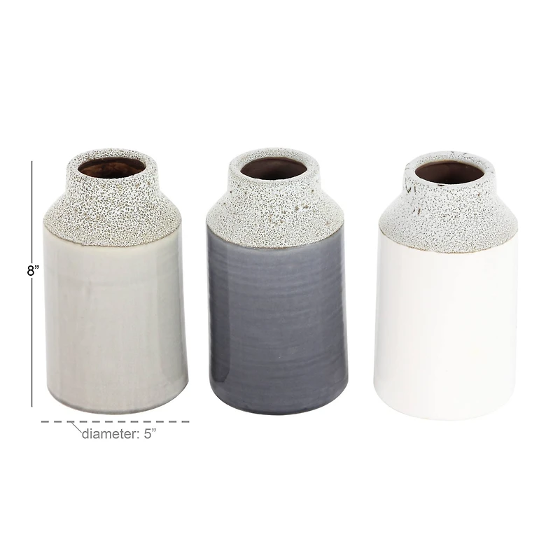 White Porcelain Coastal Style Vase Set