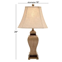Set of 2 Brown Polystone Rustic Table Lamp, 29"