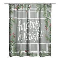 Merry & Bright Greenery Shower Curtain
